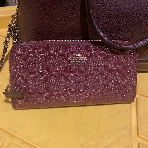 COACH SIERRA SATCHEL IN PEBBLE AND PATENT LEATHERS F54664 AND WALLET - Picture 11 of 13